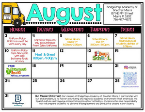 ✨August 2026 Activity Calendar ✨