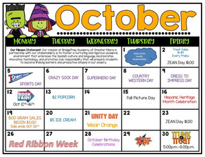 ✨October 2026 Activity Calendar ✨